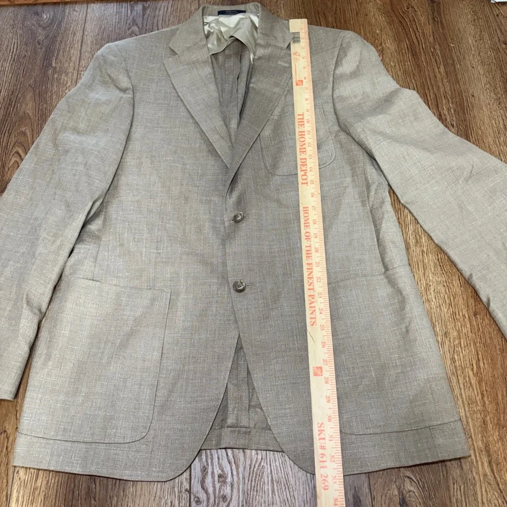 New Hart Schaffner Marx Gold Trumpeter Silk Wool Linen Blazer Mens 42L USA READ